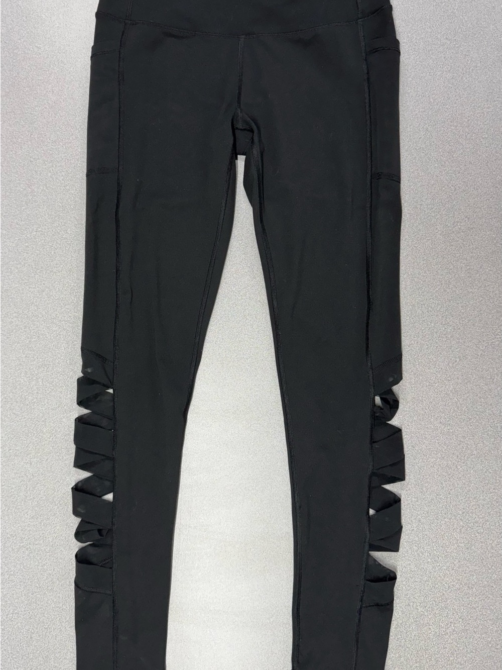 Victoria's Secret Sport Black Leggings with Crisscross Side Panels